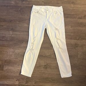 Old Navy Women's Skinny Distressed White Jeans
